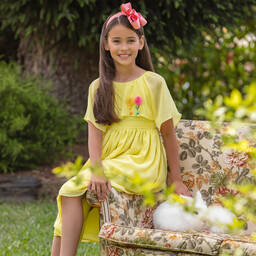 باتاشو-فستان شيفون لون أصفر | Childrensalon Outlet