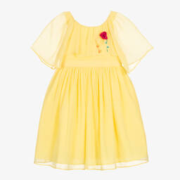 باتاشو-فستان شيفون لون أصفر | Childrensalon Outlet