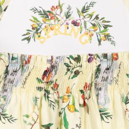 Patachou-Girls Yellow Cotton Dress | Childrensalon Outlet