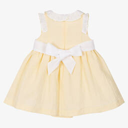 Patachou-Girls Yellow Cotton Seersucker Dress | Childrensalon Outlet