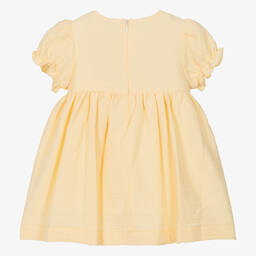 Patachou-Girls Yellow Cotton Seersucker Dress | Childrensalon Outlet