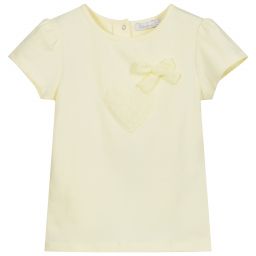 Patachou-Girls Yellow Cotton T-Shirt | Childrensalon Outlet