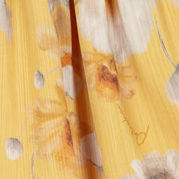 Patachou-Girls Yellow Floral Chiffon Dress | Childrensalon Outlet