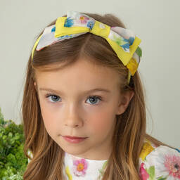 Patachou-Girls Yellow Floral Hairband | Childrensalon Outlet