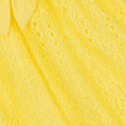 Patachou-Girls Yellow Floral Lace Dress | Childrensalon Outlet