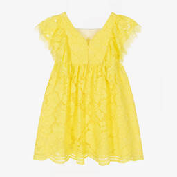 Patachou-Girls Yellow Lace & Chiffon Dress | Childrensalon Outlet