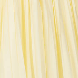 Patachou-Girls Yellow Pleated Cotton Dress | Childrensalon Outlet