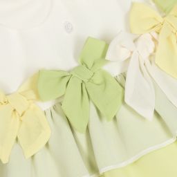Patachou-Green & Yellow Chiffon Dress | Childrensalon Outlet
