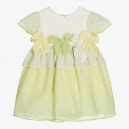 Patachou-Green & Yellow Chiffon Dress | Childrensalon Outlet