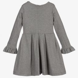 Patachou-Grey Ruffle Jersey Dress | Childrensalon Outlet