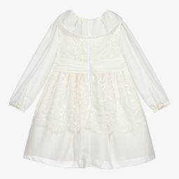 Patachou-Кремовое платье из шифона и кружева | Childrensalon Outlet