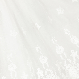 Patachou-فستان قطن وكتان وتول لون عاجي باهت | Childrensalon Outlet