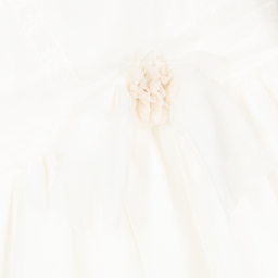 Patachou-Ivory Embroidered Tulle Dress | Childrensalon Outlet