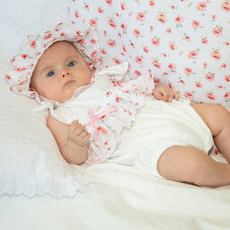 Patachou-Ivory Floral Baby Shortie | Childrensalon Outlet