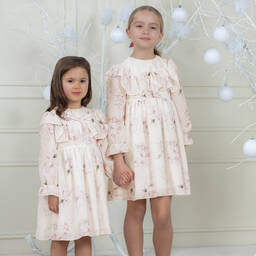 Patachou-Ivory Floral Chiffon Dress | Childrensalon Outlet