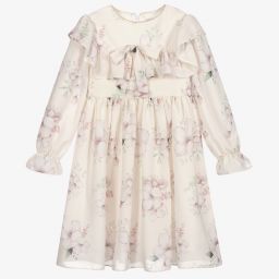 Patachou-Ivory Floral Chiffon Dress | Childrensalon Outlet