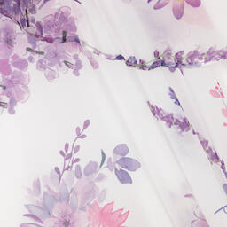 Patachou-فستان شيفون لون بنفسجي وعاجي بطبعة ورود | Childrensalon Outlet