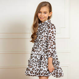 باتاشو-فستان شيفون بطبعة جلد نمر | Childrensalon Outlet