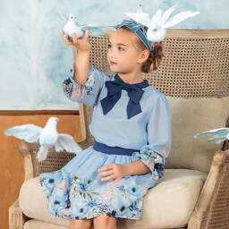 Patachou-Голубая юбка с бабочками | Childrensalon Outlet