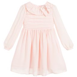 Patachou-Pink Chiffon Crêpe Dress | Childrensalon Outlet
