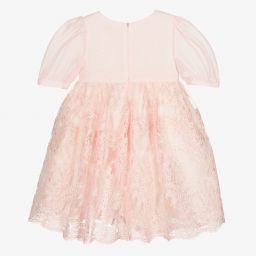 Patachou-Pink Chiffon & Lace Dress  | Childrensalon Outlet