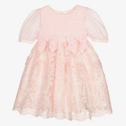 Patachou-Pink Chiffon & Lace Dress  | Childrensalon Outlet
