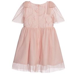 Patachou-Pink Cotton & Tulle Dress  | Childrensalon Outlet