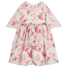 Patachou-فستان شيفون لون زهري بطبعة ورود | Childrensalon Outlet