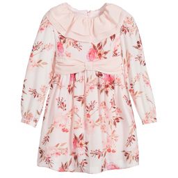 Patachou-Pink Floral Chiffon Dress | Childrensalon Outlet