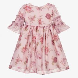 Patachou-Pink Floral Chiffon Dress | Childrensalon Outlet