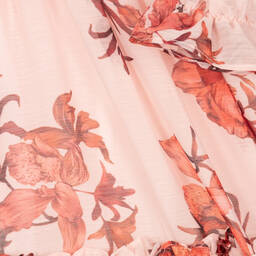 Patachou-فستان شيفون لون زهري بطبعة ورود | Childrensalon Outlet