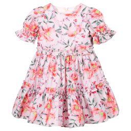 Patachou-Pink Floral Cotton Dress | Childrensalon Outlet