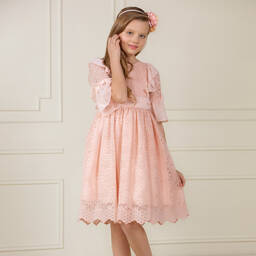 Patachou-Розовое платье из кружева и шифона | Childrensalon Outlet