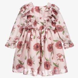 Patachou-Pink Poppy Chiffon Dress | Childrensalon Outlet