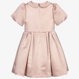 Patachou-Pink Satin Bow Dress | Childrensalon Outlet