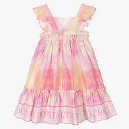Patachou-Pink Tie Dye Logo Dress  | Childrensalon Outlet