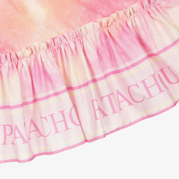Patachou-Pink Tie Dye Logo Dress  | Childrensalon Outlet