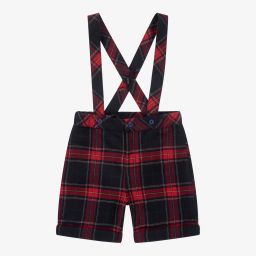 Patachou-Red & Blue Dungaree Shorts | Childrensalon Outlet