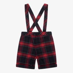 Patachou-Red & Blue Dungaree Shorts | Childrensalon Outlet
