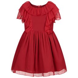 Patachou-Red Chiffon Dress | Childrensalon Outlet