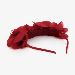 Patachou-Красный ободок с шифоновыми цветами | Childrensalon Outlet
