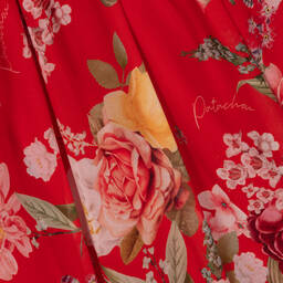 Patachou-Красное платье из шифона и кружева с цветами | Childrensalon Outlet