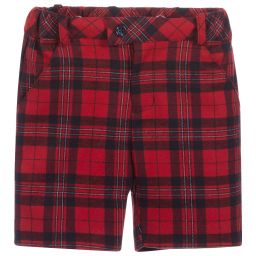Patachou-Red Tartan Shorts & Shirt Set | Childrensalon Outlet