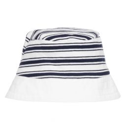 Patachou-قبعة قطن جيرسي لون أبيض وكحلي للأطفال | Childrensalon Outlet