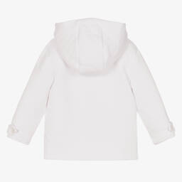 باتاشو-White Cotton Jersey Baby Jacket | Childrensalon Outlet