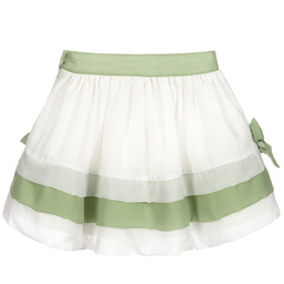 Patachou-Бело-зеленая шифоновая юбка | Childrensalon Outlet