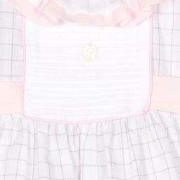 Patachou-White & Grey Cotton Baby Dress | Childrensalon Outlet