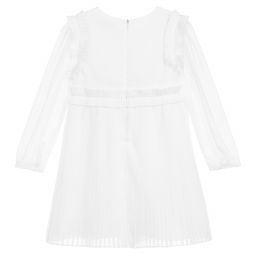 Patachou-White Pleated Chiffon Dress | Childrensalon Outlet