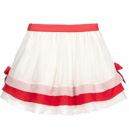 Patachou-Бело-красная шифоновая юбка | Childrensalon Outlet