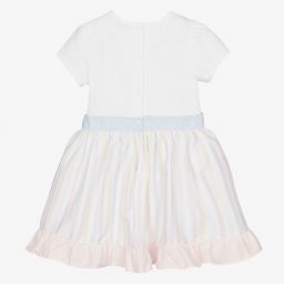 Patachou-White Striped Bows Dress | Childrensalon Outlet